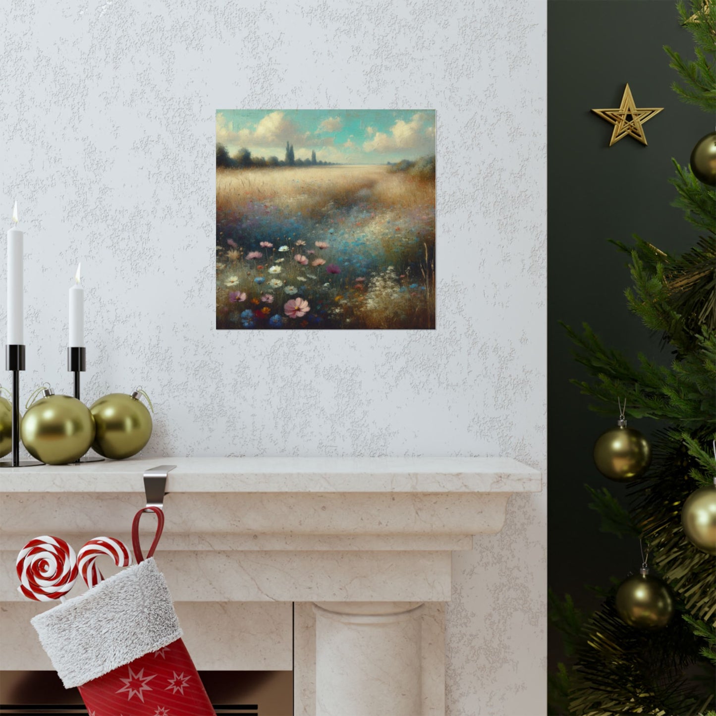 Digital download Serene Landscape Wall Art Print, Nature Decor, Floral Artwork, Home Decor, Gift for Nature Lovers, Spring Art Print