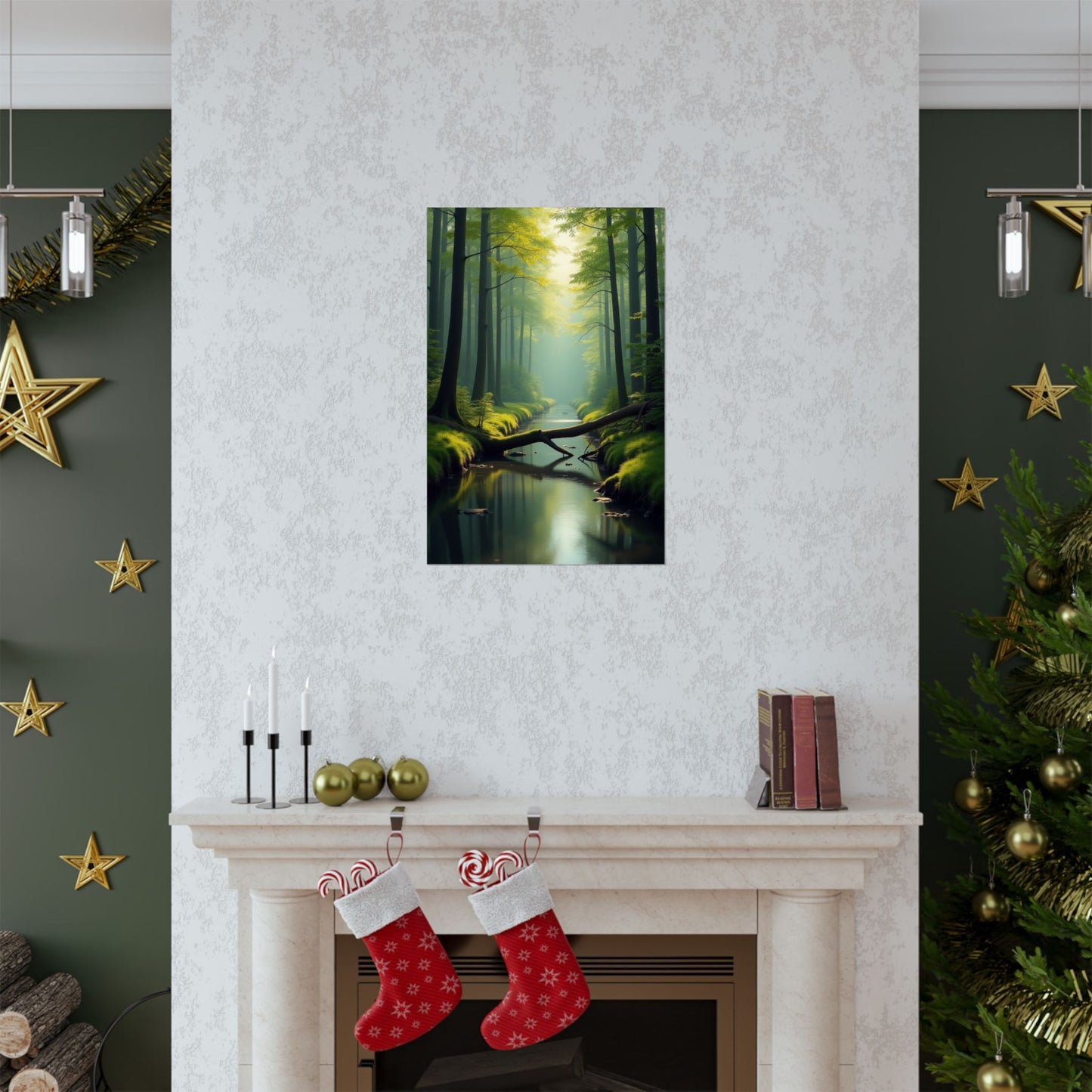 Digital download Vertical Posters - Green Forest at Dawn