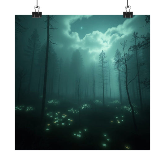Affiche mate Forêt mystique, Art mural nature, Décoration intérieure esthétique, Cadeau pour amoureux de la nature, Art mural bohème, Impressions murales uniques