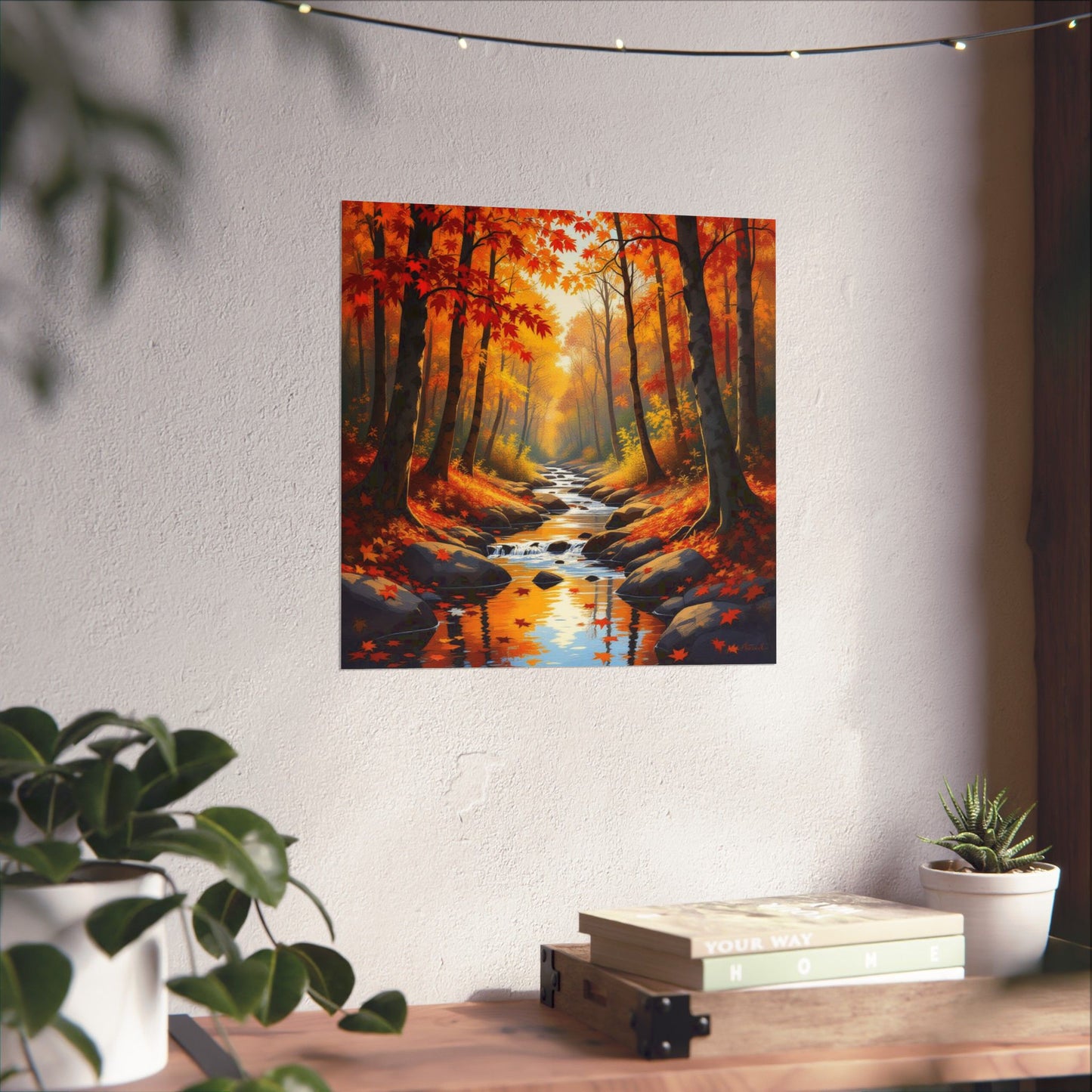 Autumn Forest Matte Poster, Fall Wall Art, Nature Decor, Cozy Living Room Print, Seasonal Home Decoration