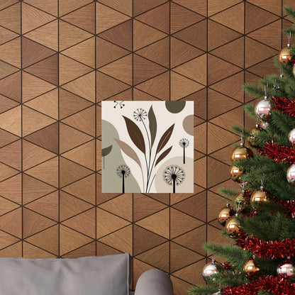 Póster mate, decoración de pared, ambiente natural, diseño de interiores modernos, estética bohemia, arte de pared bohemia, regalo para amantes de las plantas.