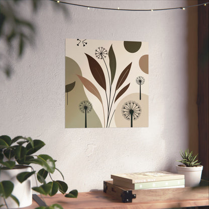 Póster mate, decoración de pared, ambiente natural, diseño de interiores modernos, estética bohemia, arte de pared bohemia, regalo para amantes de las plantas.