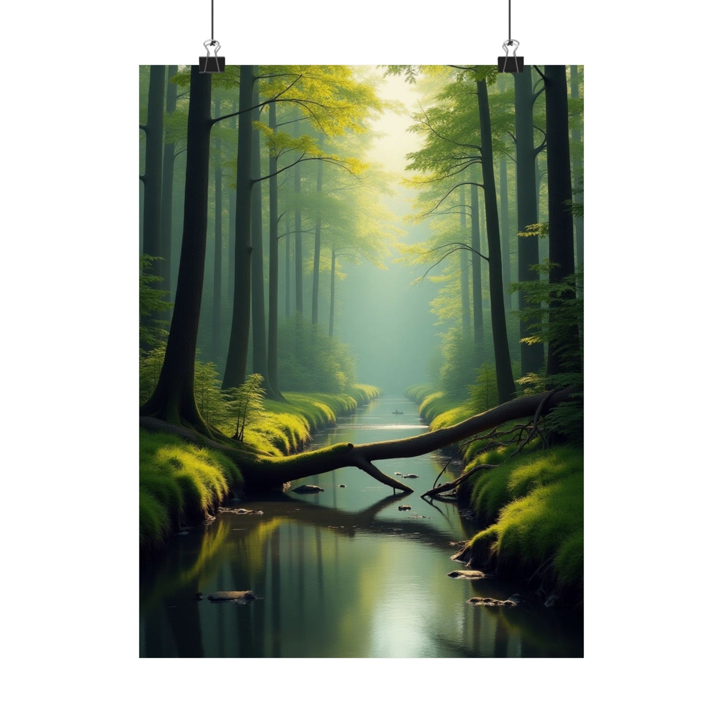 Digital download Vertical Posters - Green Forest at Dawn