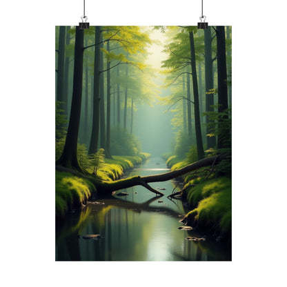 Digital download Vertical Posters - Green Forest at Dawn