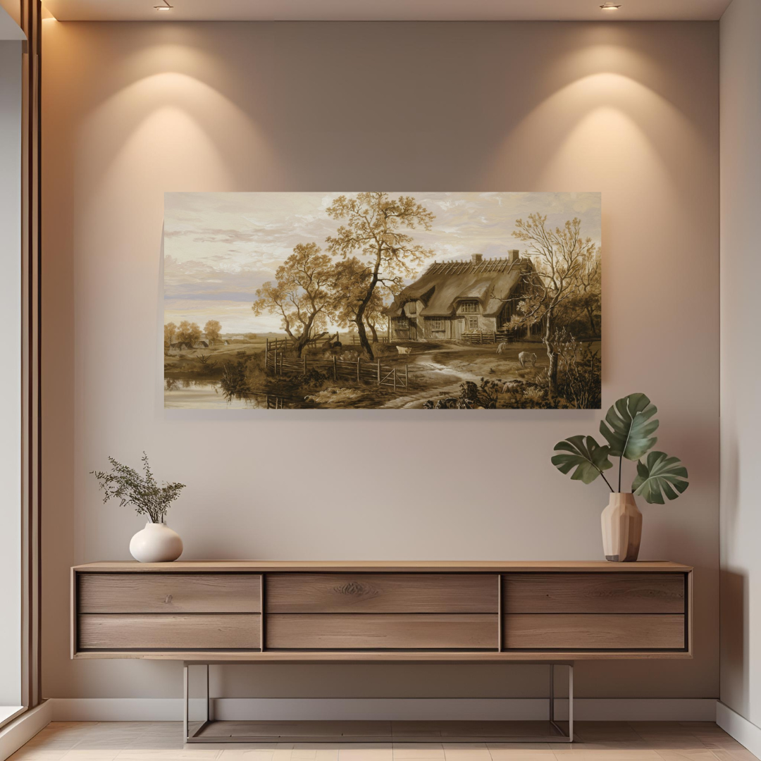Descarga digital: pósteres horizontales rústicos mate, arte mural, decoración del hogar, impresiones de paisajes naturales, obras de arte de granja.