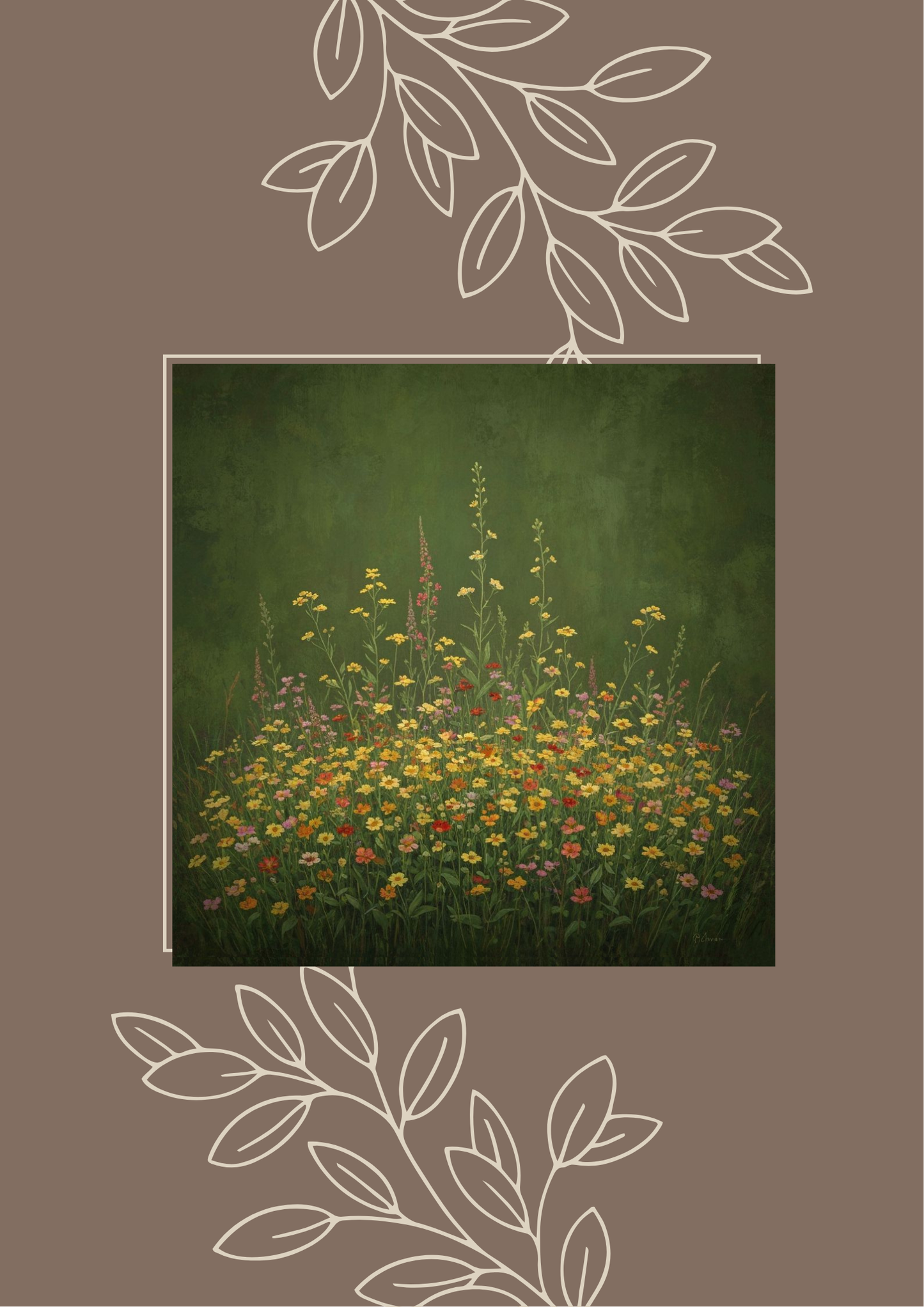 Digital download Vertical Posters - Antique Wildflowers Design
