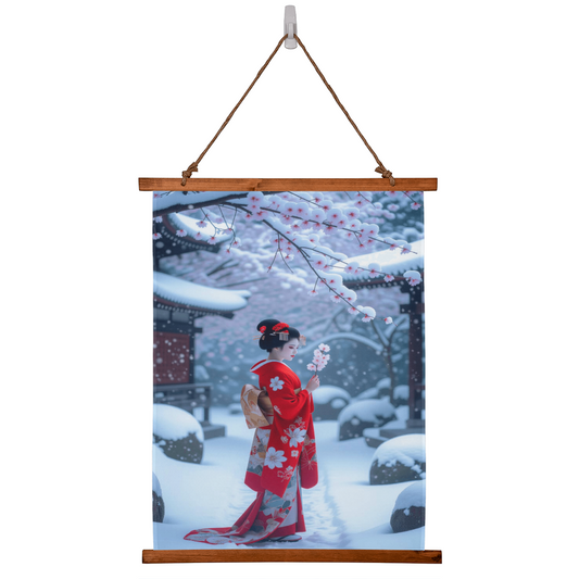 Geisha in a blossom garden