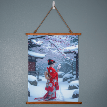 Geisha in a blossom garden