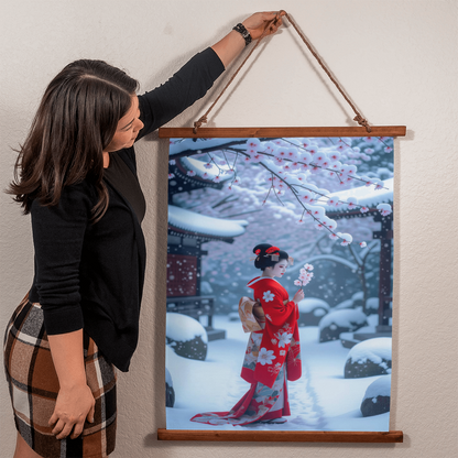 Geisha in a blossom garden
