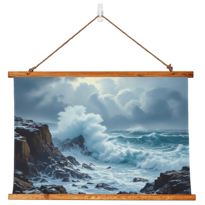 Seascape with a rugged rocky cliff