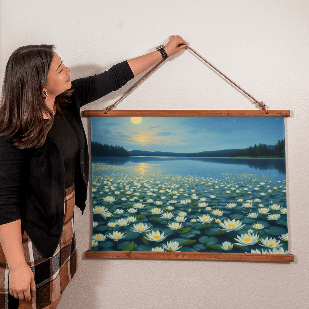Sunset and waterlilies monet style