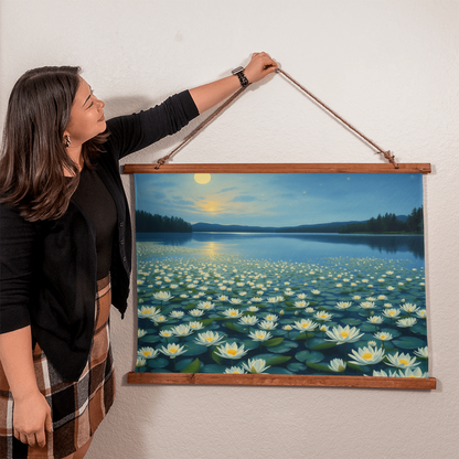 Sunset and waterlilies monet style