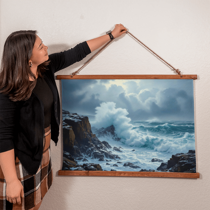 Seascape with a rugged rocky cliff