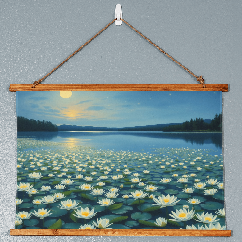 Sunset and waterlilies monet style