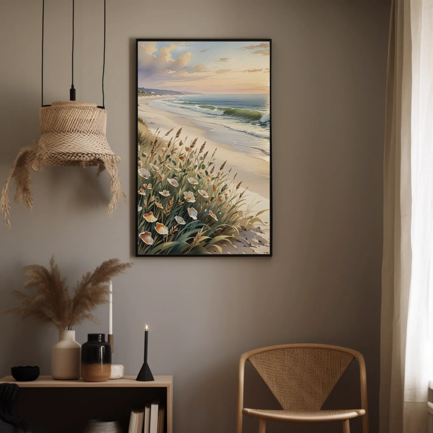 Téléchargement numérique : affiches mates « Sérénité côtière », décoration de plage, impression d'art nature, art mural, cadeau pour les amoureux de l'océan